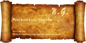 Matkovics Gerda névjegykártya